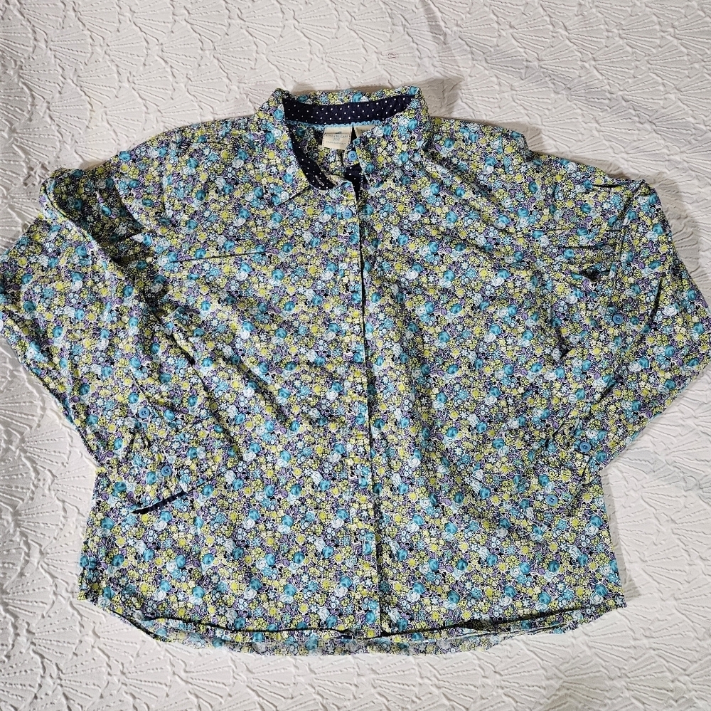 Caribean Joe Floral Button-Up Shirt Size XL